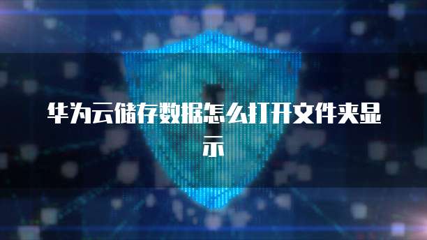 华为云储存数据怎么打开文件夹显示