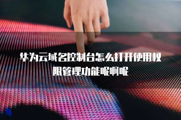 华为云域名控制台怎么打开使用权限管理功能呢啊呢