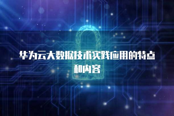 华为云大数据技术实践应用的特点和内容