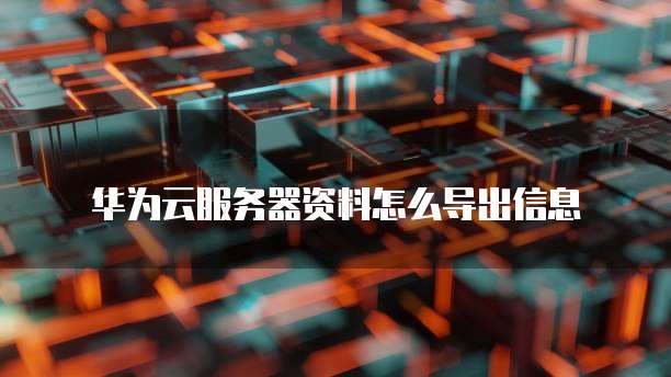 华为云服务器资料怎么导出信息