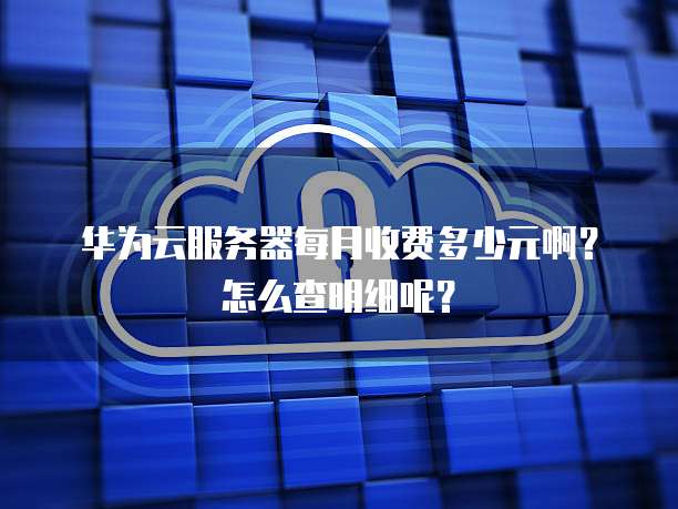 华为云服务器每月收费多少元啊?怎么查明细呢?
