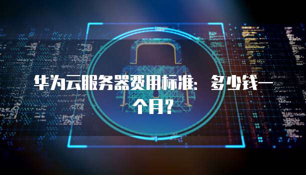 华为云服务器费用标准:多少钱一个月?
