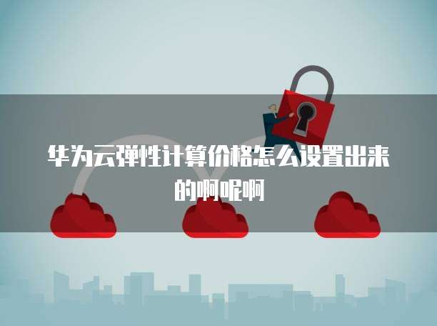 华为云弹性计算价格怎么设置出来的啊呢啊