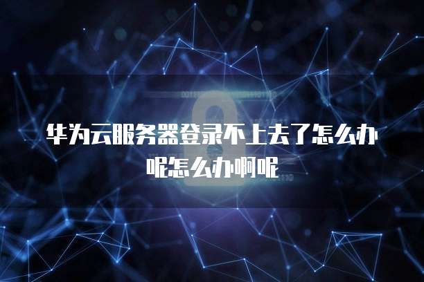 华为云服务器登录不上去了怎么办呢怎么办啊呢