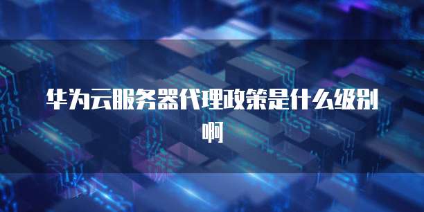 华为云服务器代理政策是什么级别啊