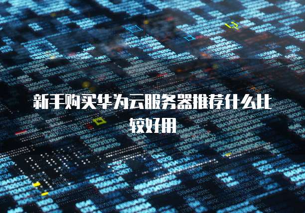 新手购买华为云服务器推荐什么比较好用