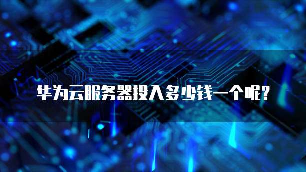 华为云服务器投入多少钱一个呢?