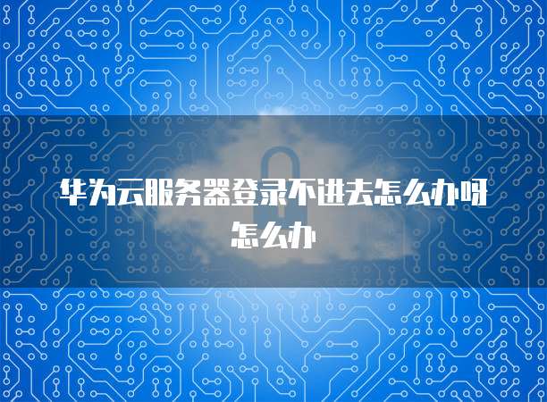 华为云服务器登录不进去怎么办呀怎么办