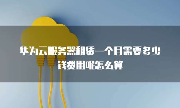 华为云服务器租赁一个月需要多少钱费用呢怎么算