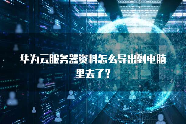 华为云服务器资料怎么导出到电脑里去了?