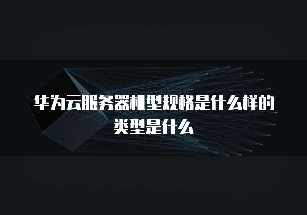 华为云服务器机型规格是什么样的类型是什么