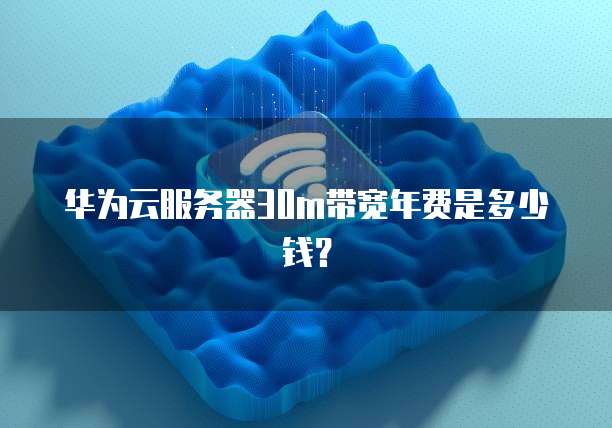 华为云服务器30m带宽年费是多少钱?