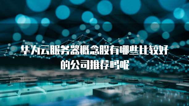 华为云服务器概念股有哪些比较好的公司推荐吗呢