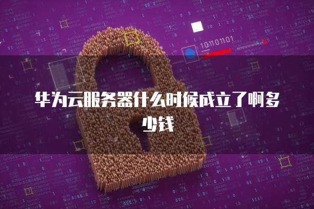 华为云服务器什么时候成立了啊多少钱
