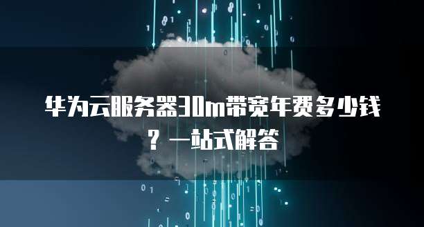 华为云服务器30m带宽年费多少钱?一站式解答