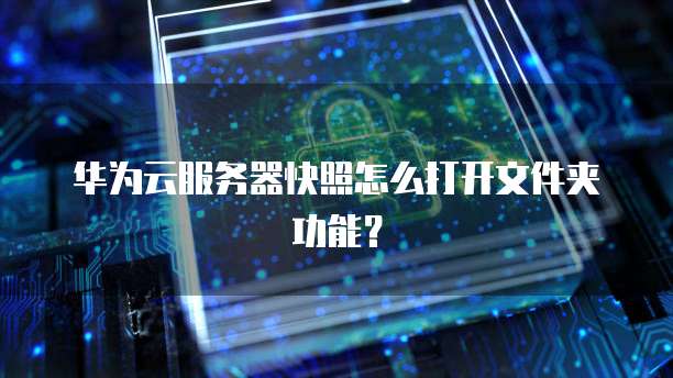 华为云服务器快照怎么打开文件夹功能？