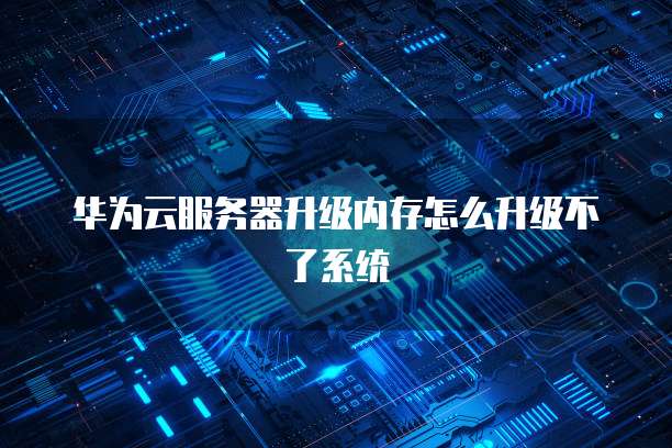 华为云服务器升级内存怎么升级不了系统