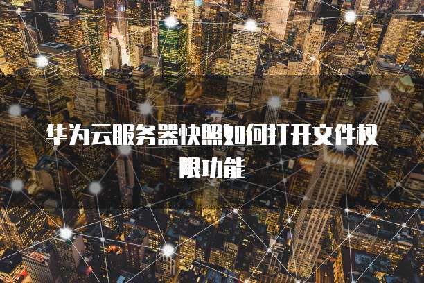 华为云服务器快照如何打开文件权限功能