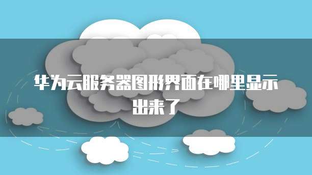 华为云服务器图形界面在哪里显示出来了
