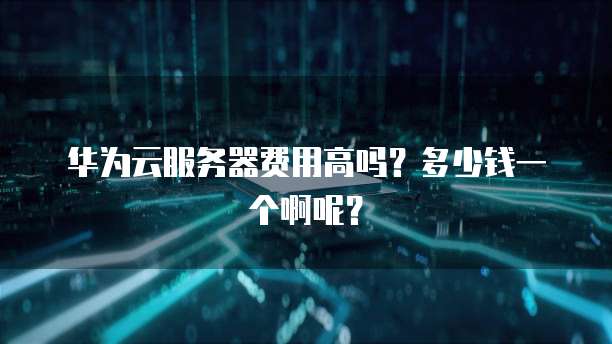 华为云服务器费用高吗?多少钱一个啊呢?