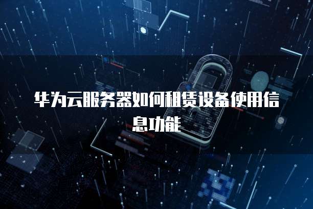 华为云服务器如何租赁设备使用信息功能
