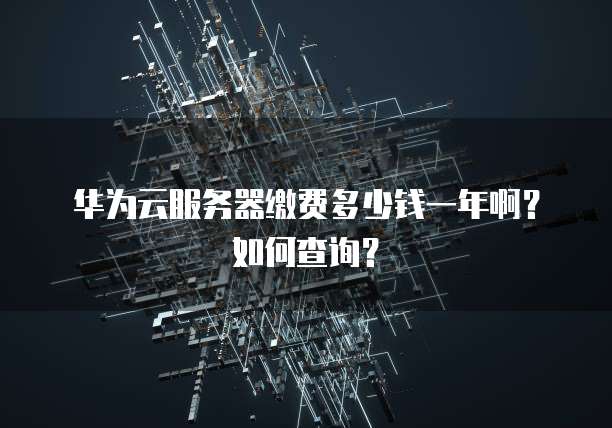 华为云服务器缴费多少钱一年啊?如何查询?