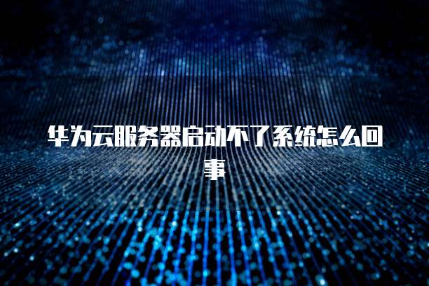 华为云服务器启动不了系统怎么回事