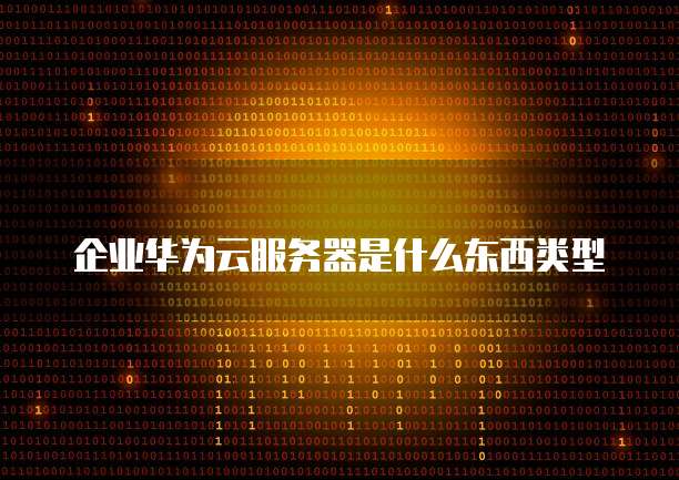 企业华为云服务器是什么东西类型