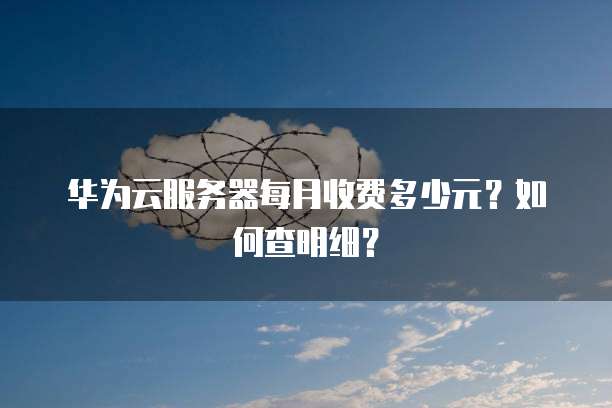 华为云服务器每月收费多少元?如何查明细?