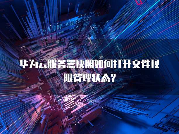 华为云服务器快照如何打开文件权限管理状态？