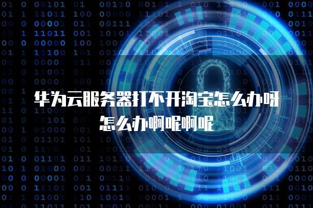 华为云服务器打不开淘宝怎么办呀怎么办啊呢啊呢
