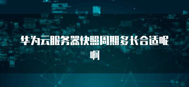 华为云服务器快照周期多长合适呢啊