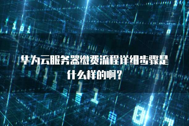 华为云服务器缴费流程详细步骤是什么样的啊?