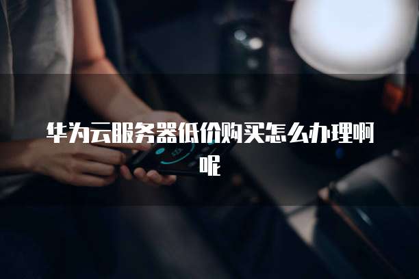 华为云服务器低价购买怎么办理啊呢