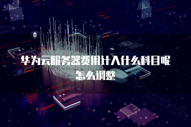 华为云服务器费用计入什么科目呢怎么调整