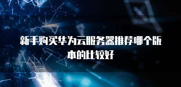 新手购买华为云服务器推荐哪个版本的比较好