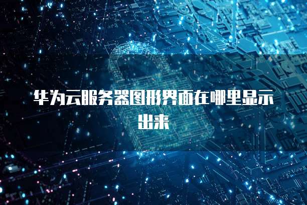 华为云服务器图形界面在哪里显示出来