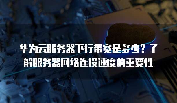 华为云服务器下行带宽是多少?了解服务器网络连接速度的重要性