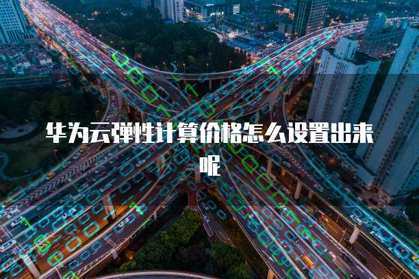 华为云弹性计算价格怎么设置出来呢