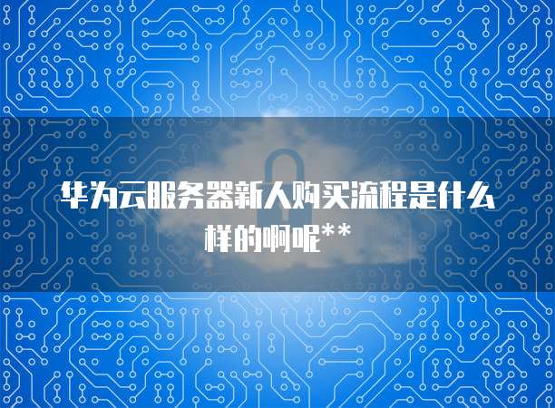 华为云服务器新人购买流程是什么样的啊呢
