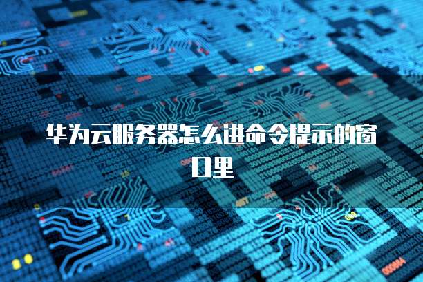 华为云服务器怎么进命令提示的窗口里