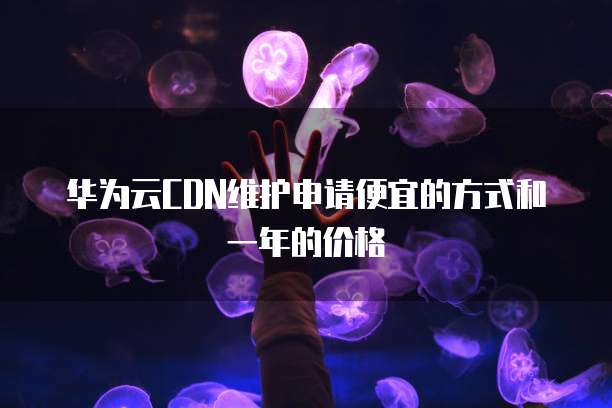 华为云CDN维护申请便宜的方式和一年的价格