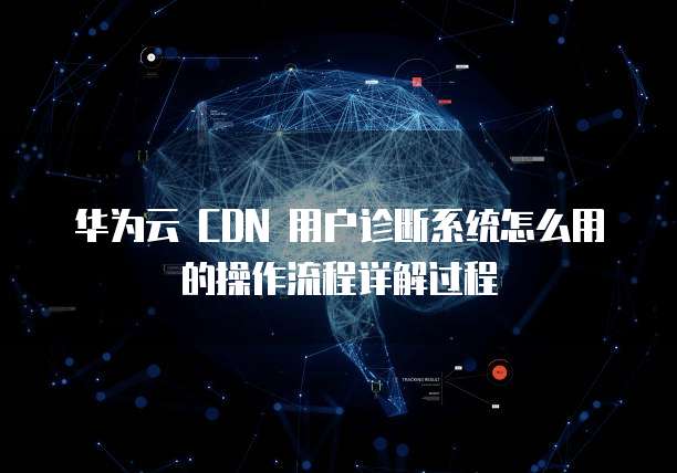 华为云 CDN 用户诊断系统怎么用的操作流程详解过程