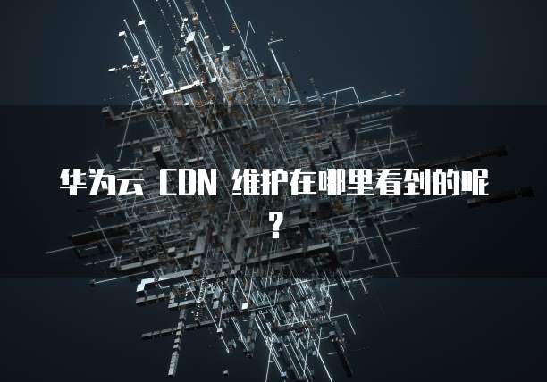 华为云 CDN 维护在哪里看到的呢?