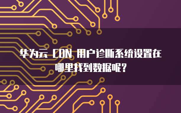 华为云 CDN 用户诊断系统设置在哪里找到数据呢?
