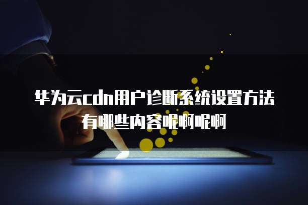 华为云cdn用户诊断系统设置方法有哪些内容呢啊呢啊