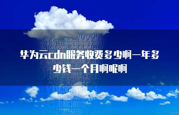 华为云cdn服务收费多少啊一年多少钱一个月啊呢啊