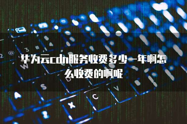 华为云cdn服务收费多少一年啊怎么收费的啊呢