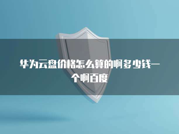 华为云盘价格怎么算的啊多少钱一个啊百度