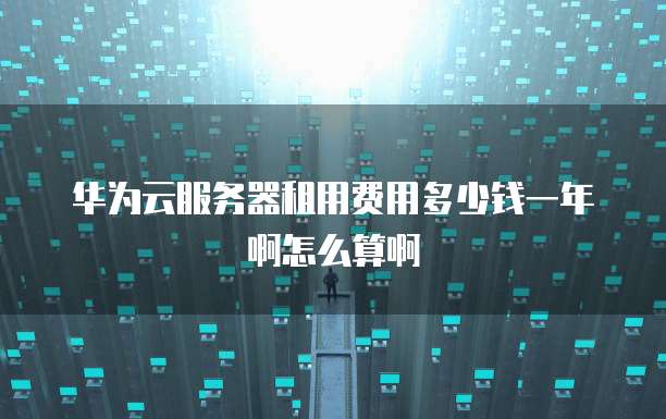 华为云服务器租用费用多少钱一年啊怎么算啊